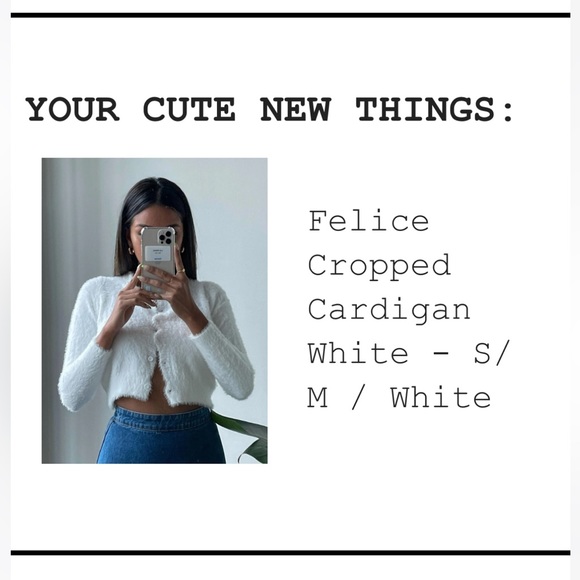 Princess Polly White Cropped Cardigan - Picture 3 of 3